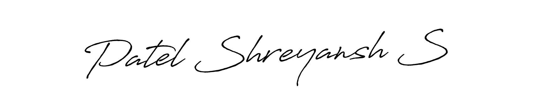 Antro_Vectra_Bolder is a professional signature style that is perfect for those who want to add a touch of class to their signature. It is also a great choice for those who want to make their signature more unique. Get Patel Shreyansh S name to fancy signature for free. Patel Shreyansh S signature style 7 images and pictures png