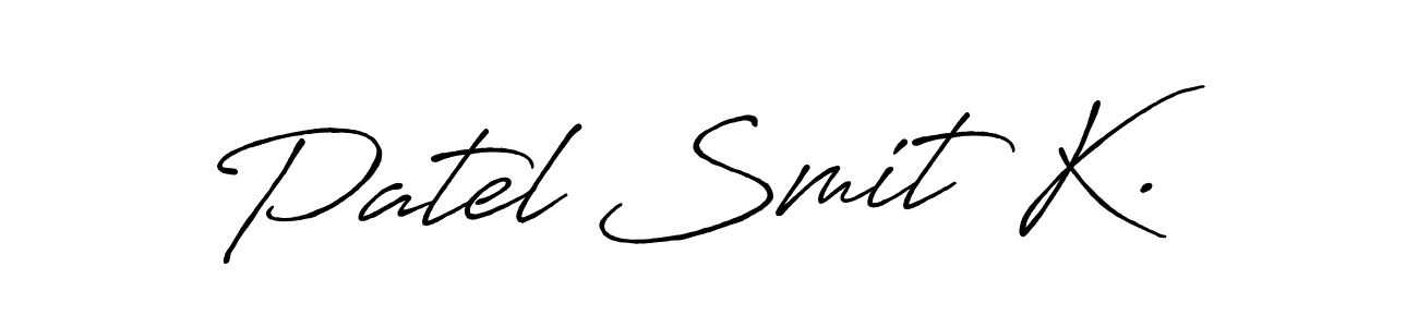 How to make Patel Smit K. name signature. Use Antro_Vectra_Bolder style for creating short signs online. This is the latest handwritten sign. Patel Smit K. signature style 7 images and pictures png