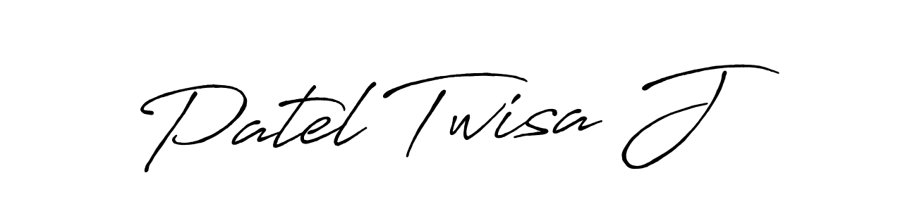 if you are searching for the best signature style for your name Patel Twisa J. so please give up your signature search. here we have designed multiple signature styles  using Antro_Vectra_Bolder. Patel Twisa J signature style 7 images and pictures png