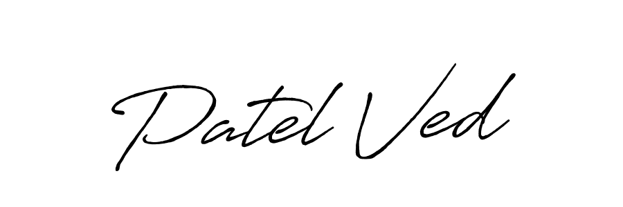 How to Draw Patel Ved signature style? Antro_Vectra_Bolder is a latest design signature styles for name Patel Ved. Patel Ved signature style 7 images and pictures png