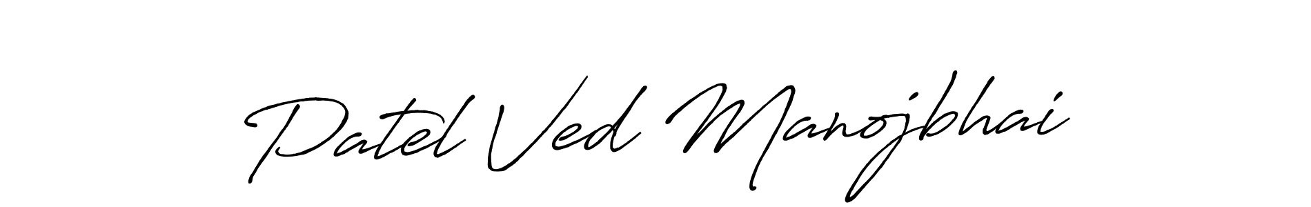 You should practise on your own different ways (Antro_Vectra_Bolder) to write your name (Patel Ved Manojbhai) in signature. don't let someone else do it for you. Patel Ved Manojbhai signature style 7 images and pictures png