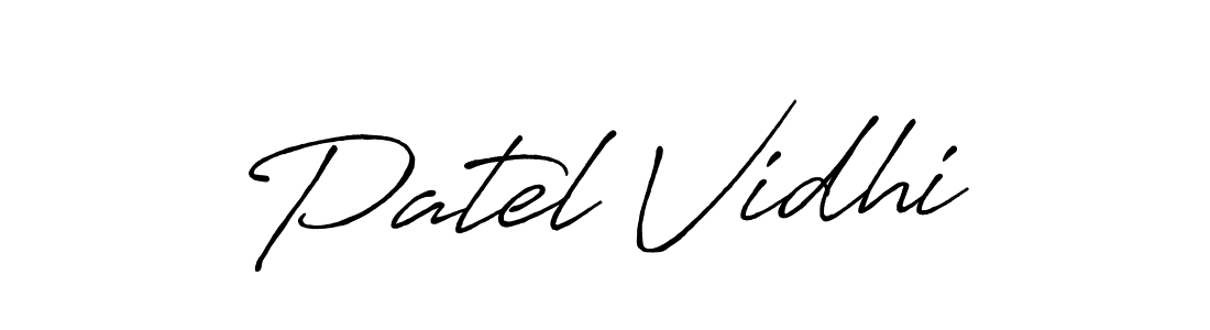 Create a beautiful signature design for name Patel Vidhi. With this signature (Antro_Vectra_Bolder) fonts, you can make a handwritten signature for free. Patel Vidhi signature style 7 images and pictures png