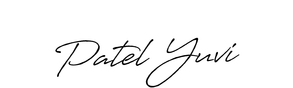 Make a beautiful signature design for name Patel Yuvi. With this signature (Antro_Vectra_Bolder) style, you can create a handwritten signature for free. Patel Yuvi signature style 7 images and pictures png