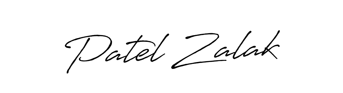 Patel Zalak stylish signature style. Best Handwritten Sign (Antro_Vectra_Bolder) for my name. Handwritten Signature Collection Ideas for my name Patel Zalak. Patel Zalak signature style 7 images and pictures png