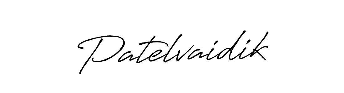 Use a signature maker to create a handwritten signature online. With this signature software, you can design (Antro_Vectra_Bolder) your own signature for name Patelvaidik. Patelvaidik signature style 7 images and pictures png