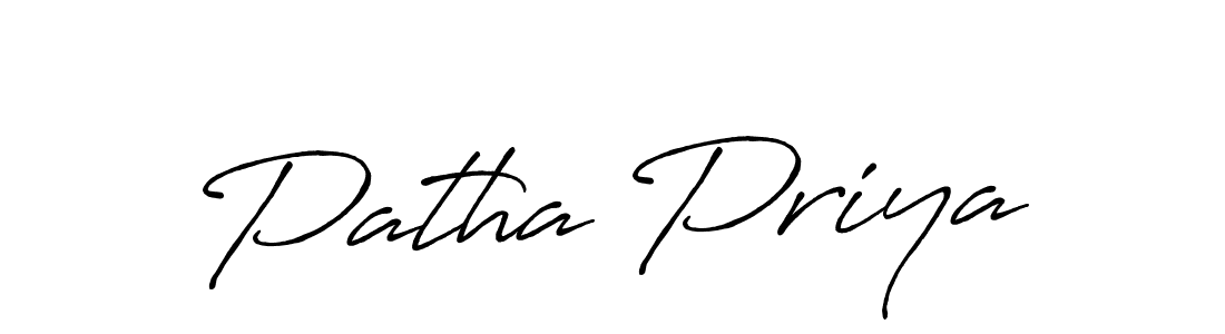 How to make Patha Priya signature? Antro_Vectra_Bolder is a professional autograph style. Create handwritten signature for Patha Priya name. Patha Priya signature style 7 images and pictures png