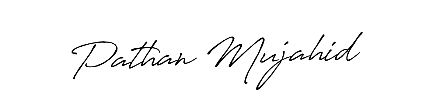 Design your own signature with our free online signature maker. With this signature software, you can create a handwritten (Antro_Vectra_Bolder) signature for name Pathan Mujahid. Pathan Mujahid signature style 7 images and pictures png
