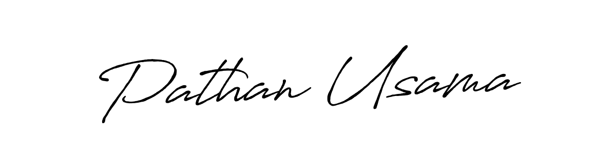 How to make Pathan Usama name signature. Use Antro_Vectra_Bolder style for creating short signs online. This is the latest handwritten sign. Pathan Usama signature style 7 images and pictures png