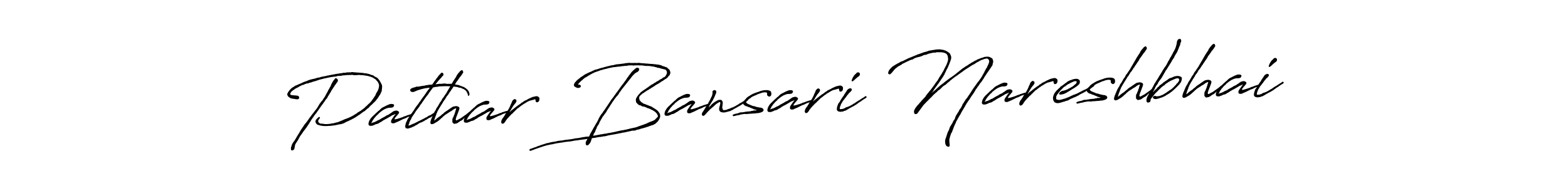 Create a beautiful signature design for name Pathar Bansari Nareshbhai. With this signature (Antro_Vectra_Bolder) fonts, you can make a handwritten signature for free. Pathar Bansari Nareshbhai signature style 7 images and pictures png