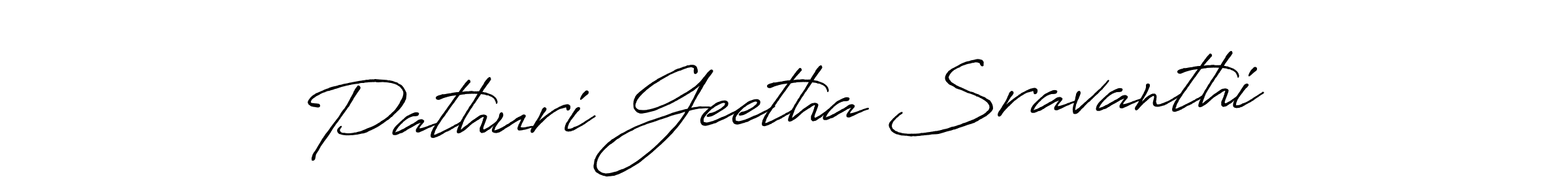 Create a beautiful signature design for name Pathuri Geetha Sravanthi. With this signature (Antro_Vectra_Bolder) fonts, you can make a handwritten signature for free. Pathuri Geetha Sravanthi signature style 7 images and pictures png