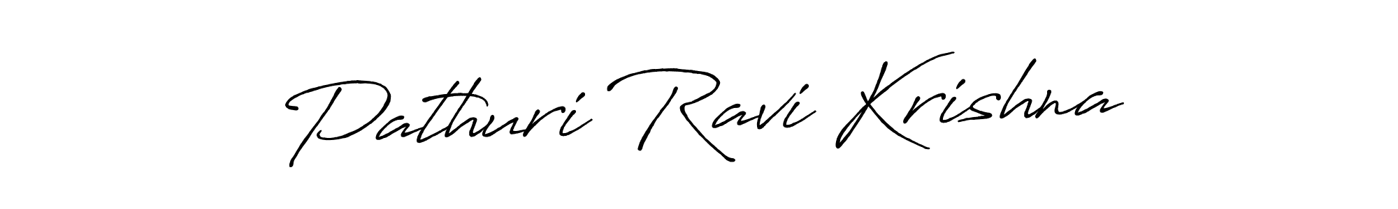 Create a beautiful signature design for name Pathuri Ravi Krishna. With this signature (Antro_Vectra_Bolder) fonts, you can make a handwritten signature for free. Pathuri Ravi Krishna signature style 7 images and pictures png