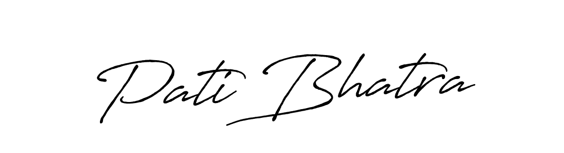 Create a beautiful signature design for name Pati Bhatra. With this signature (Antro_Vectra_Bolder) fonts, you can make a handwritten signature for free. Pati Bhatra signature style 7 images and pictures png
