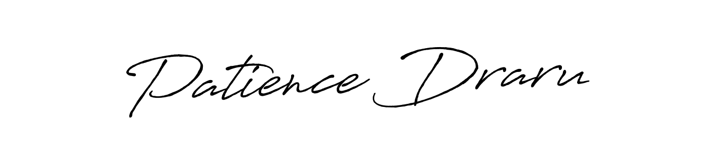 How to make Patience Draru name signature. Use Antro_Vectra_Bolder style for creating short signs online. This is the latest handwritten sign. Patience Draru signature style 7 images and pictures png