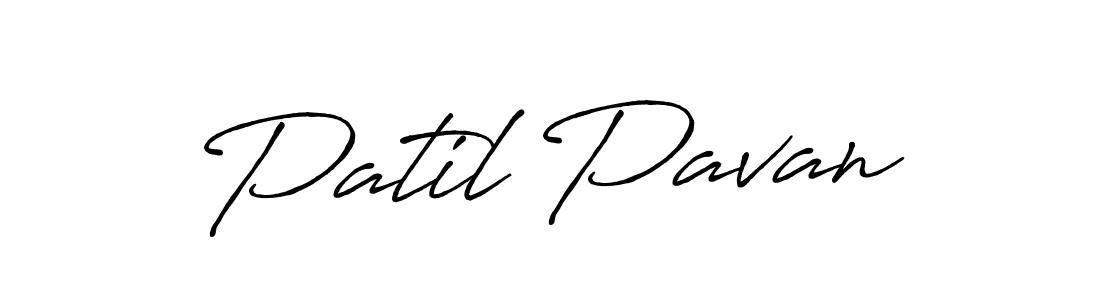 Use a signature maker to create a handwritten signature online. With this signature software, you can design (Antro_Vectra_Bolder) your own signature for name Patil Pavan. Patil Pavan signature style 7 images and pictures png