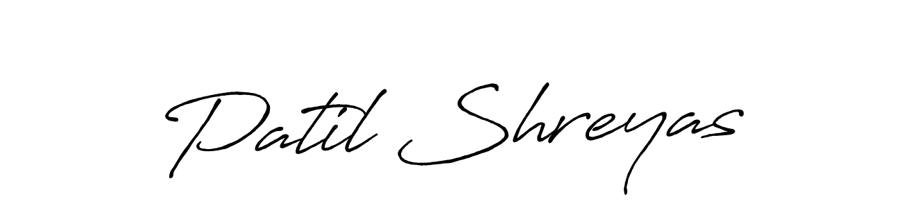 Create a beautiful signature design for name Patil Shreyas. With this signature (Antro_Vectra_Bolder) fonts, you can make a handwritten signature for free. Patil Shreyas signature style 7 images and pictures png