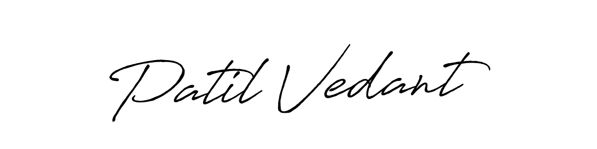 The best way (Antro_Vectra_Bolder) to make a short signature is to pick only two or three words in your name. The name Patil Vedant include a total of six letters. For converting this name. Patil Vedant signature style 7 images and pictures png