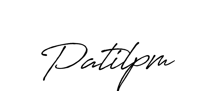 Use a signature maker to create a handwritten signature online. With this signature software, you can design (Antro_Vectra_Bolder) your own signature for name Patilpm. Patilpm signature style 7 images and pictures png