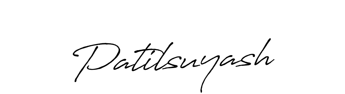 Use a signature maker to create a handwritten signature online. With this signature software, you can design (Antro_Vectra_Bolder) your own signature for name Patilsuyash. Patilsuyash signature style 7 images and pictures png