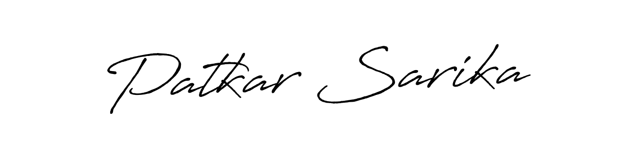 Create a beautiful signature design for name Patkar Sarika. With this signature (Antro_Vectra_Bolder) fonts, you can make a handwritten signature for free. Patkar Sarika signature style 7 images and pictures png