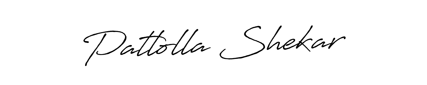 Create a beautiful signature design for name Patlolla Shekar. With this signature (Antro_Vectra_Bolder) fonts, you can make a handwritten signature for free. Patlolla Shekar signature style 7 images and pictures png