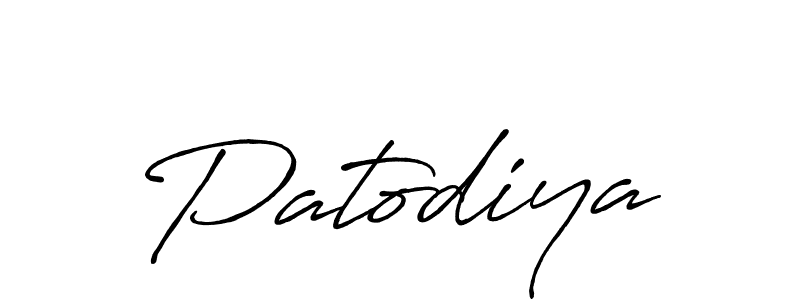 Design your own signature with our free online signature maker. With this signature software, you can create a handwritten (Antro_Vectra_Bolder) signature for name Patodiya. Patodiya signature style 7 images and pictures png