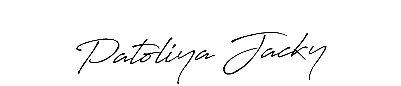 Antro_Vectra_Bolder is a professional signature style that is perfect for those who want to add a touch of class to their signature. It is also a great choice for those who want to make their signature more unique. Get Patoliya Jacky name to fancy signature for free. Patoliya Jacky signature style 7 images and pictures png