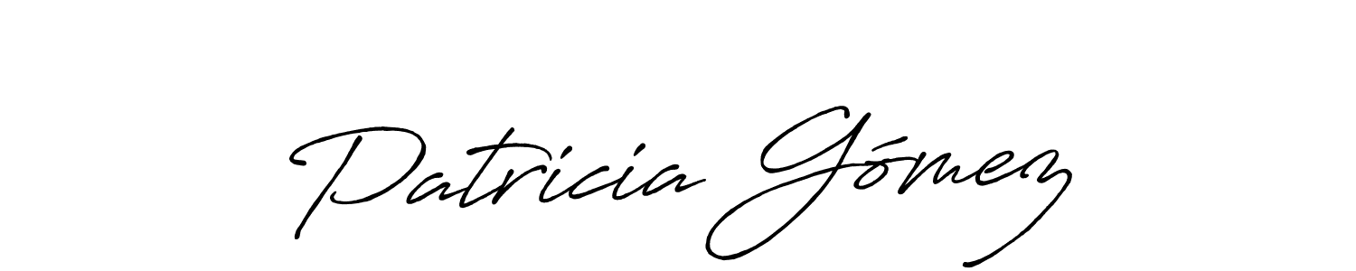 Make a beautiful signature design for name Patricia Gómez. With this signature (Antro_Vectra_Bolder) style, you can create a handwritten signature for free. Patricia Gómez signature style 7 images and pictures png