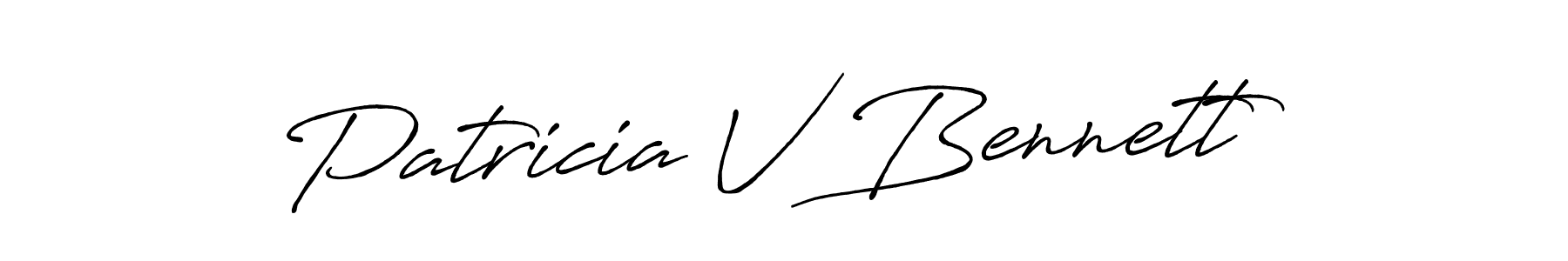 Create a beautiful signature design for name Patricia V Bennett. With this signature (Antro_Vectra_Bolder) fonts, you can make a handwritten signature for free. Patricia V Bennett signature style 7 images and pictures png