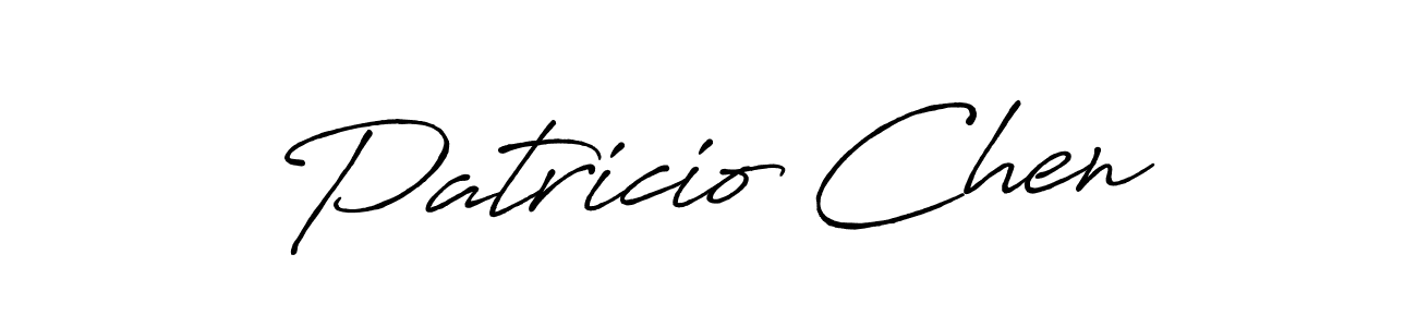 Similarly Antro_Vectra_Bolder is the best handwritten signature design. Signature creator online .You can use it as an online autograph creator for name Patricio Chen. Patricio Chen signature style 7 images and pictures png
