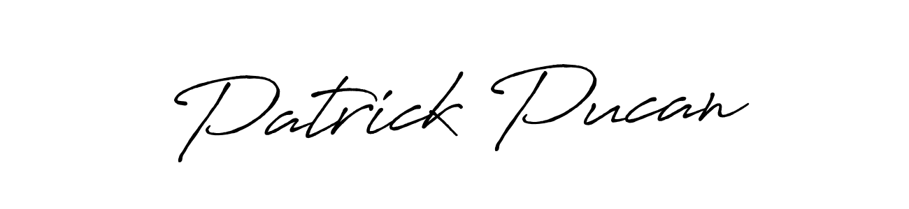 Design your own signature with our free online signature maker. With this signature software, you can create a handwritten (Antro_Vectra_Bolder) signature for name Patrick Pucan. Patrick Pucan signature style 7 images and pictures png