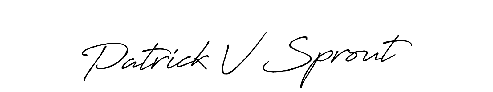 Patrick V Sprout stylish signature style. Best Handwritten Sign (Antro_Vectra_Bolder) for my name. Handwritten Signature Collection Ideas for my name Patrick V Sprout. Patrick V Sprout signature style 7 images and pictures png