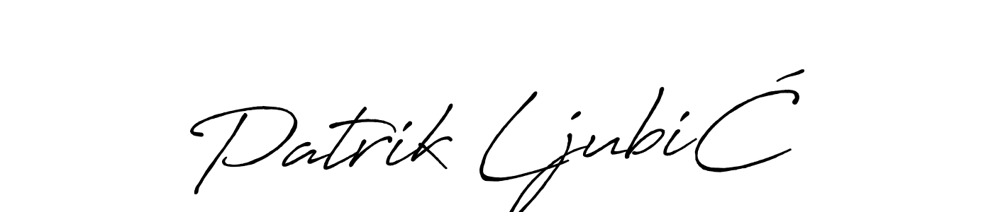 This is the best signature style for the Patrik LjubiĆ name. Also you like these signature font (Antro_Vectra_Bolder). Mix name signature. Patrik LjubiĆ signature style 7 images and pictures png