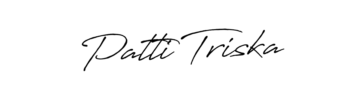Make a beautiful signature design for name Patti Triska. With this signature (Antro_Vectra_Bolder) style, you can create a handwritten signature for free. Patti Triska signature style 7 images and pictures png