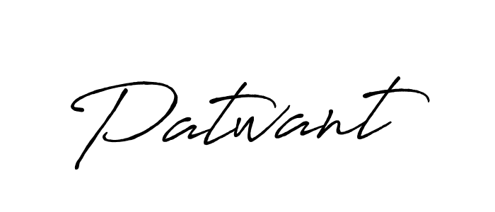 Use a signature maker to create a handwritten signature online. With this signature software, you can design (Antro_Vectra_Bolder) your own signature for name Patwant. Patwant signature style 7 images and pictures png