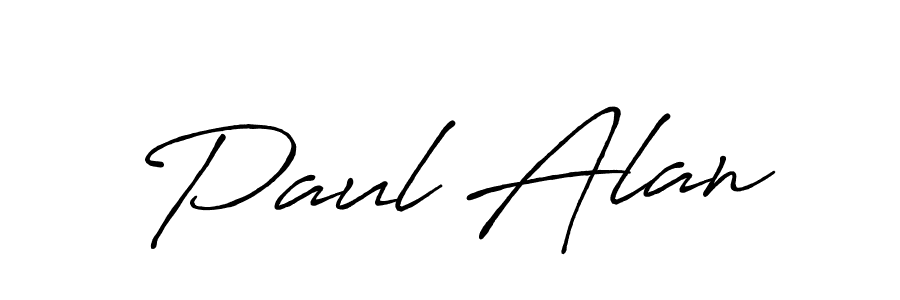 How to make Paul Alan name signature. Use Antro_Vectra_Bolder style for creating short signs online. This is the latest handwritten sign. Paul Alan signature style 7 images and pictures png