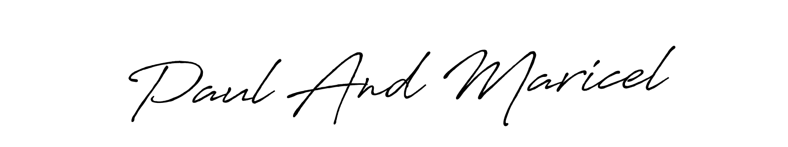 Also You can easily find your signature by using the search form. We will create Paul And Maricel name handwritten signature images for you free of cost using Antro_Vectra_Bolder sign style. Paul And Maricel signature style 7 images and pictures png