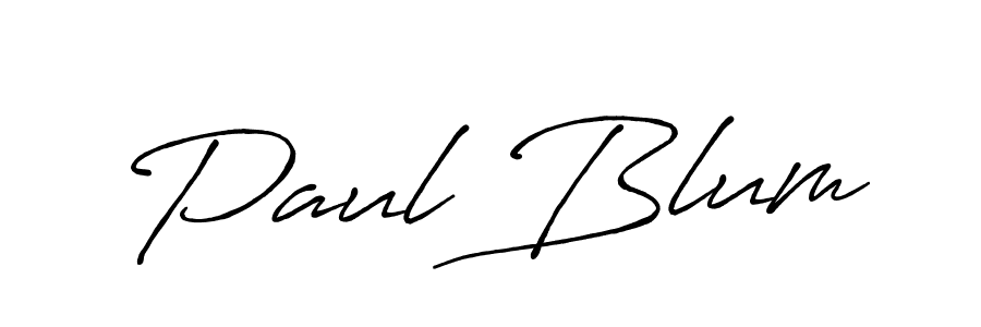 Paul Blum stylish signature style. Best Handwritten Sign (Antro_Vectra_Bolder) for my name. Handwritten Signature Collection Ideas for my name Paul Blum. Paul Blum signature style 7 images and pictures png