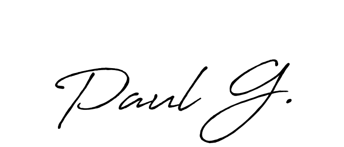 How to make Paul G. name signature. Use Antro_Vectra_Bolder style for creating short signs online. This is the latest handwritten sign. Paul G. signature style 7 images and pictures png