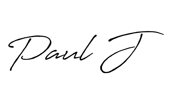 How to make Paul J name signature. Use Antro_Vectra_Bolder style for creating short signs online. This is the latest handwritten sign. Paul J signature style 7 images and pictures png