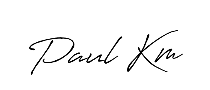 Paul Km stylish signature style. Best Handwritten Sign (Antro_Vectra_Bolder) for my name. Handwritten Signature Collection Ideas for my name Paul Km. Paul Km signature style 7 images and pictures png