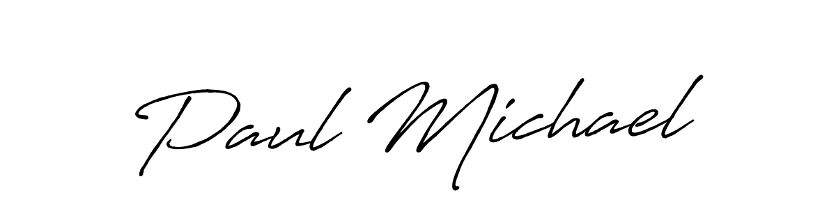 Use a signature maker to create a handwritten signature online. With this signature software, you can design (Antro_Vectra_Bolder) your own signature for name Paul Michael. Paul Michael signature style 7 images and pictures png