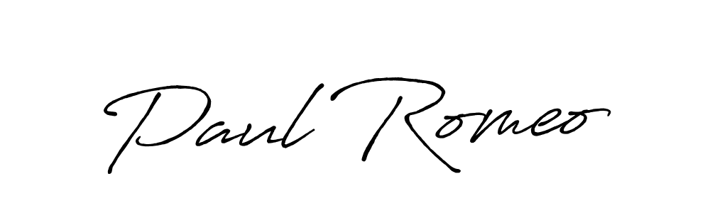 Paul Romeo stylish signature style. Best Handwritten Sign (Antro_Vectra_Bolder) for my name. Handwritten Signature Collection Ideas for my name Paul Romeo. Paul Romeo signature style 7 images and pictures png