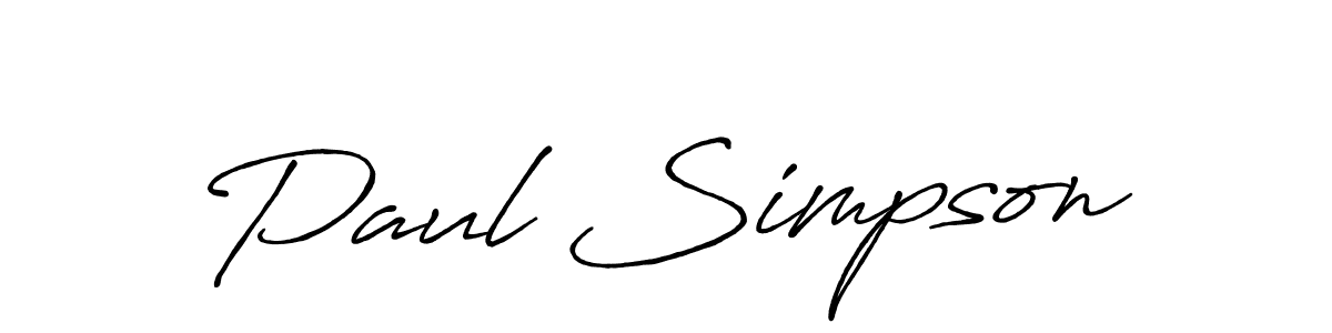 Paul Simpson stylish signature style. Best Handwritten Sign (Antro_Vectra_Bolder) for my name. Handwritten Signature Collection Ideas for my name Paul Simpson. Paul Simpson signature style 7 images and pictures png