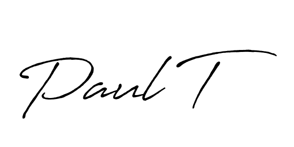 Make a beautiful signature design for name Paul T. With this signature (Antro_Vectra_Bolder) style, you can create a handwritten signature for free. Paul T signature style 7 images and pictures png