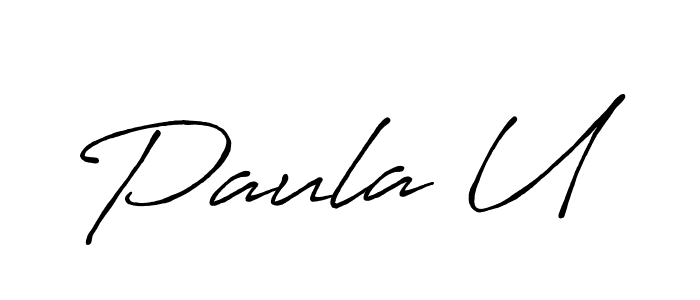 It looks lik you need a new signature style for name Paula U. Design unique handwritten (Antro_Vectra_Bolder) signature with our free signature maker in just a few clicks. Paula U signature style 7 images and pictures png