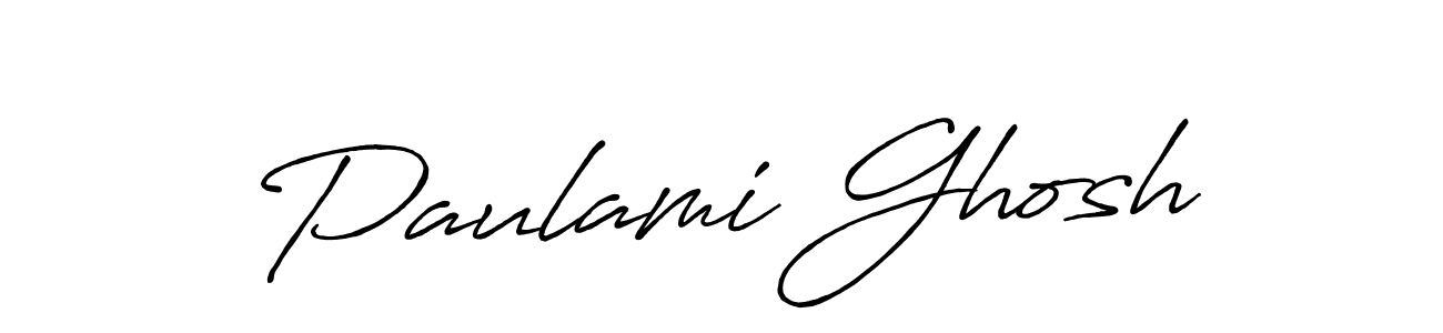 Make a beautiful signature design for name Paulami Ghosh. With this signature (Antro_Vectra_Bolder) style, you can create a handwritten signature for free. Paulami Ghosh signature style 7 images and pictures png