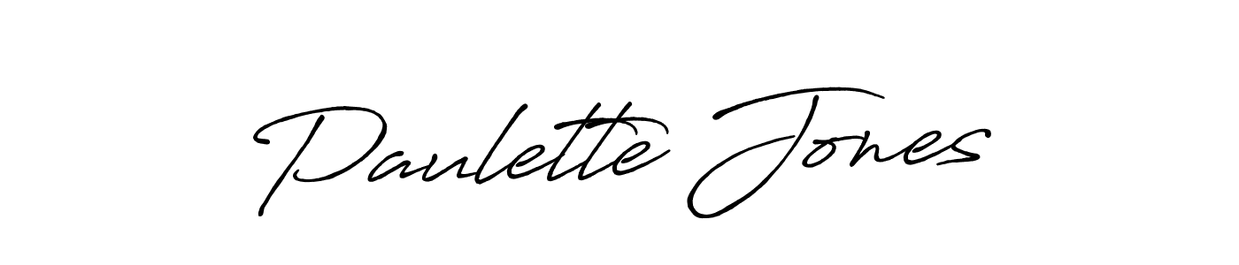 You should practise on your own different ways (Antro_Vectra_Bolder) to write your name (Paulette Jones) in signature. don't let someone else do it for you. Paulette Jones signature style 7 images and pictures png