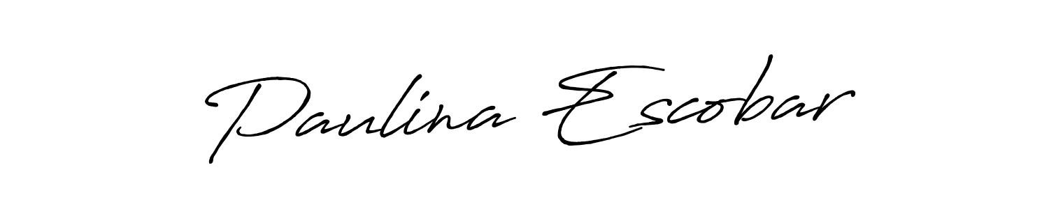 Create a beautiful signature design for name Paulina Escobar. With this signature (Antro_Vectra_Bolder) fonts, you can make a handwritten signature for free. Paulina Escobar signature style 7 images and pictures png