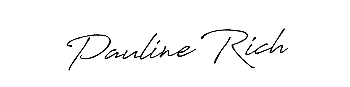 How to make Pauline Rich name signature. Use Antro_Vectra_Bolder style for creating short signs online. This is the latest handwritten sign. Pauline Rich signature style 7 images and pictures png