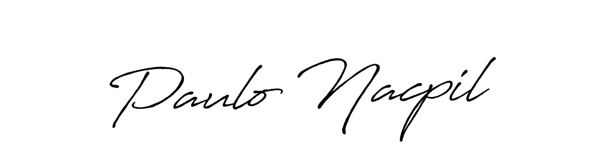if you are searching for the best signature style for your name Paulo Nacpil. so please give up your signature search. here we have designed multiple signature styles  using Antro_Vectra_Bolder. Paulo Nacpil signature style 7 images and pictures png